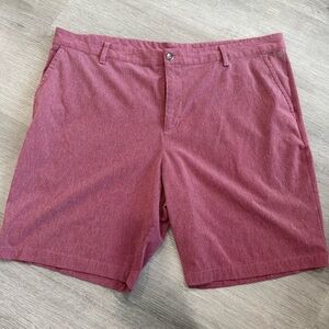 adidas Men's Maroon Flat Front Shorts